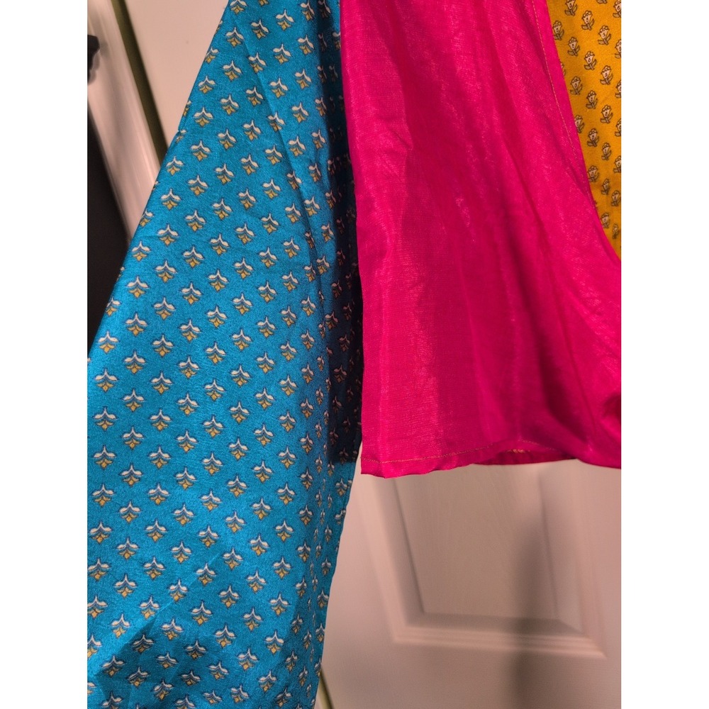 JADED GYPSY Colorful Patchwork Tie Wrap Boho Artsy Top Free Size NWT - Picture 7 of 12